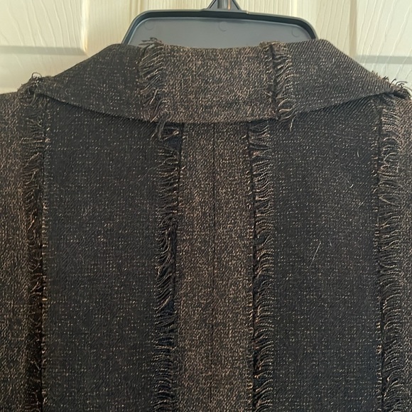 Lena Gabrielle New York-12-Brown& Black- tweed, fringe accents, blazer/jacket. - Picture 4 of 12